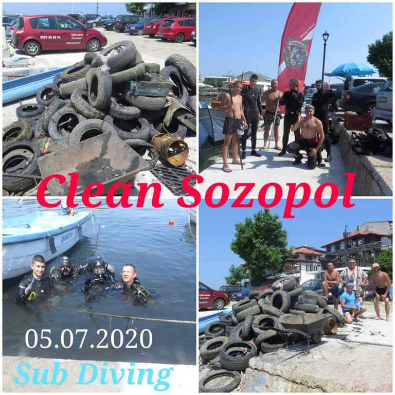 Scuba гмурци извадиха цял тон гуми от дъното на морето