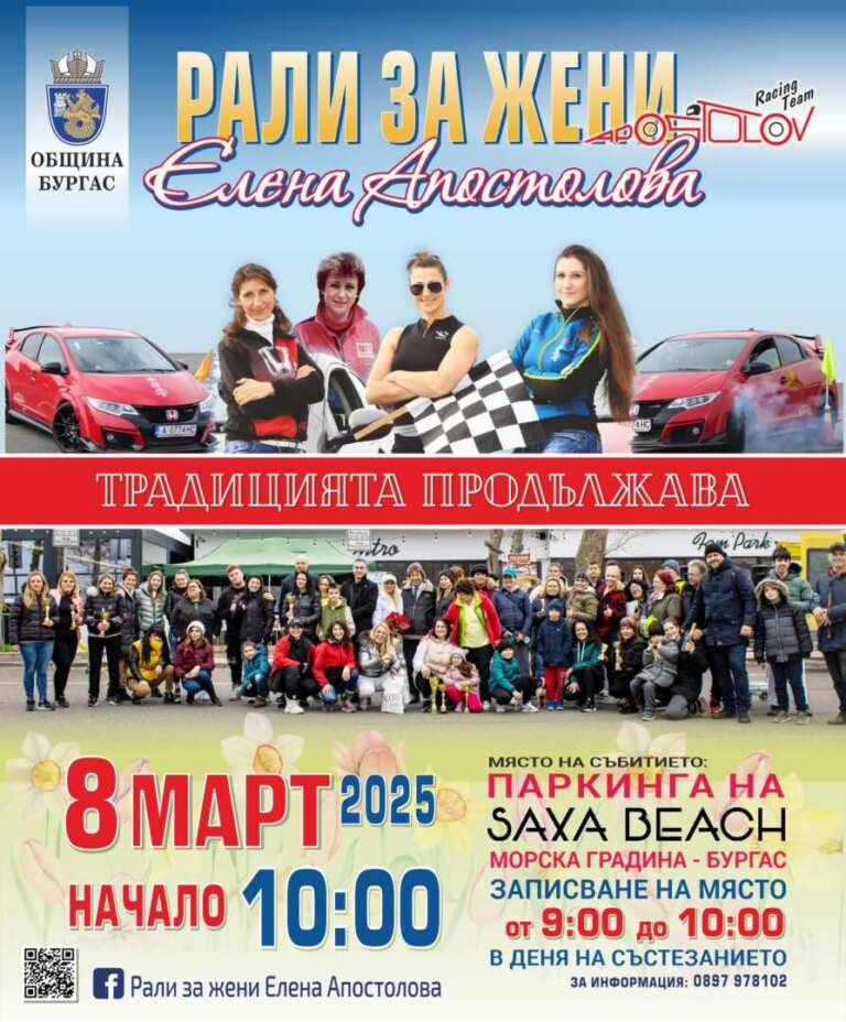 Дамското рали за 8 март отново ще се проведе на паркинга до капаните в Морската