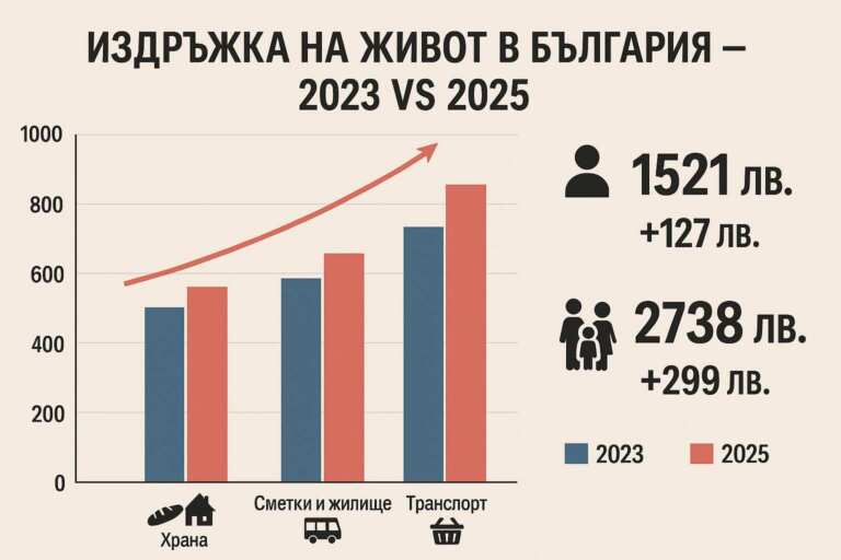 КНСБ: Минималната сума за оцеляване вече е 1521 лв.